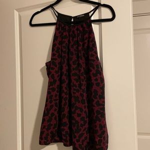 Express L maroon leopard top